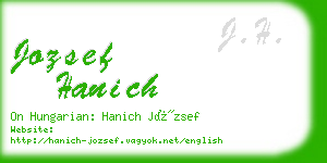 jozsef hanich business card